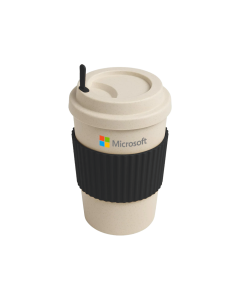 EcoFloat - Wheat Straw Mug with Stirrer Black