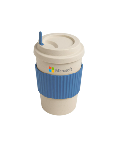 EcoFloat - Wheat Straw Mug with Stirrer Blue